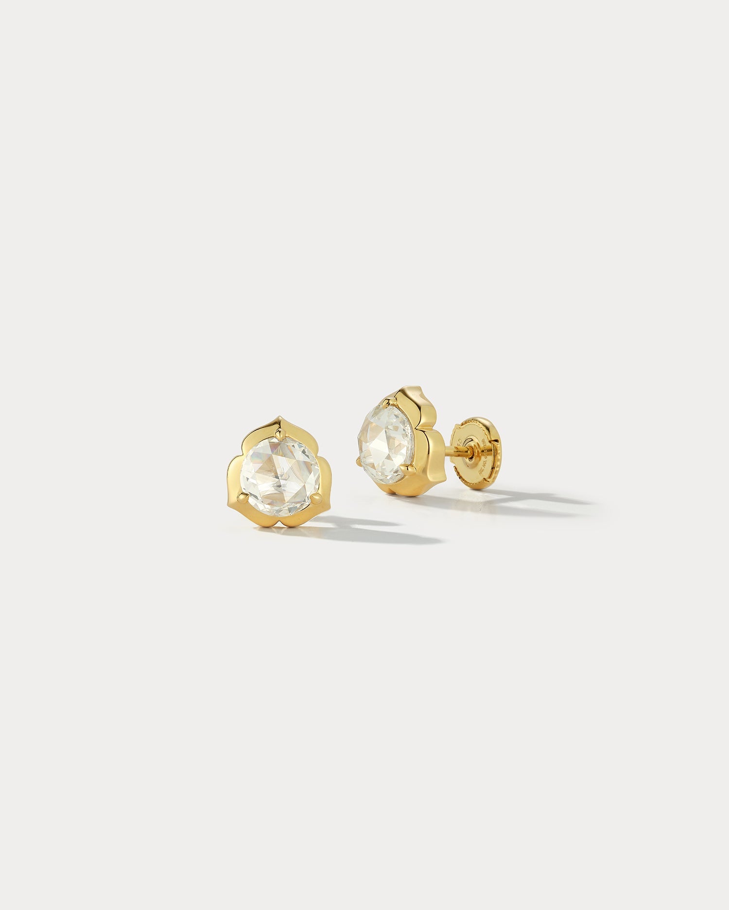 Ammrada Signature Diamond Earring Set featuring elegant stud earrings with sparkling diamonds and sleek silver settings.