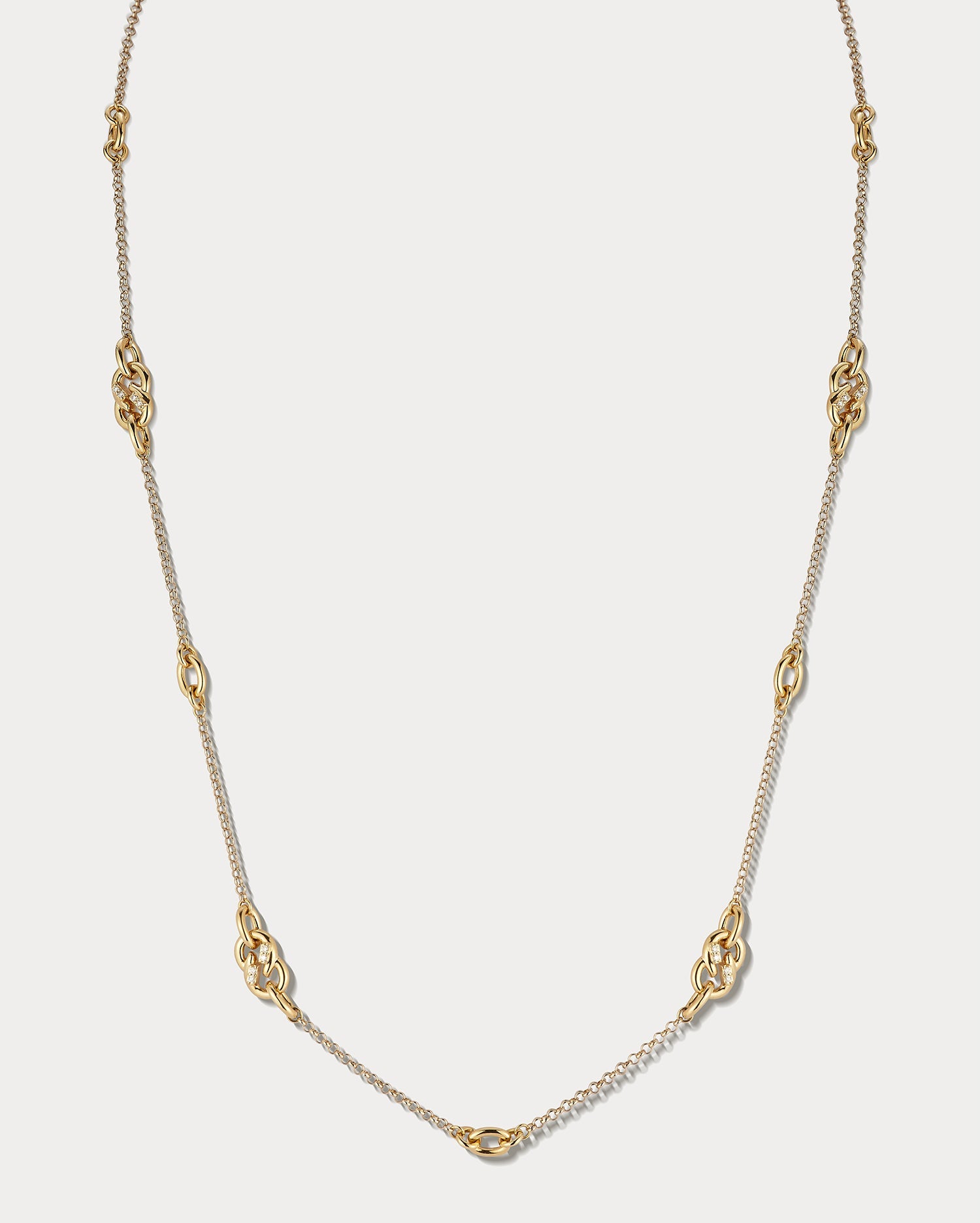 Yellow Gold & Diamond 36 Inch Infinity Necklace - Ammrada