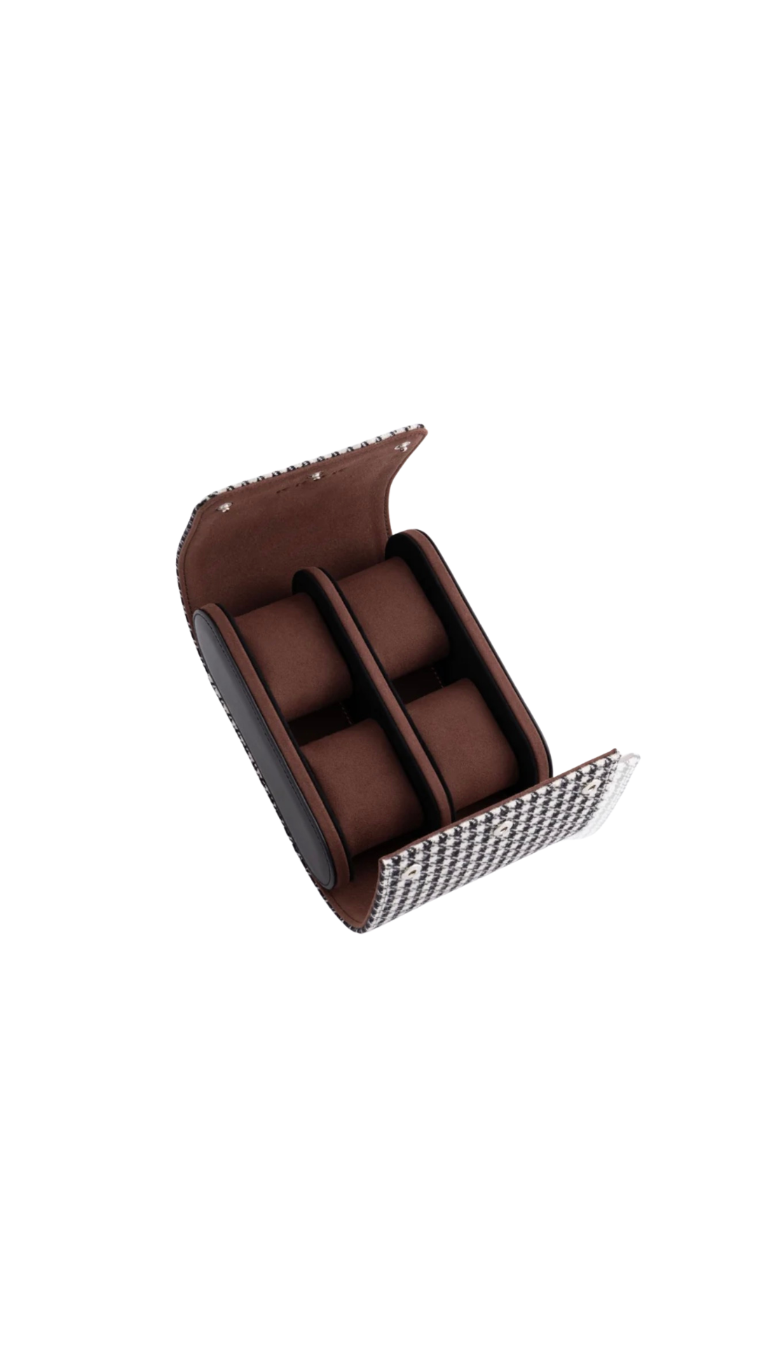 KRUK BLACK/WHITE PEPITA WITH CHOCOLATE 4-WATCH CASE