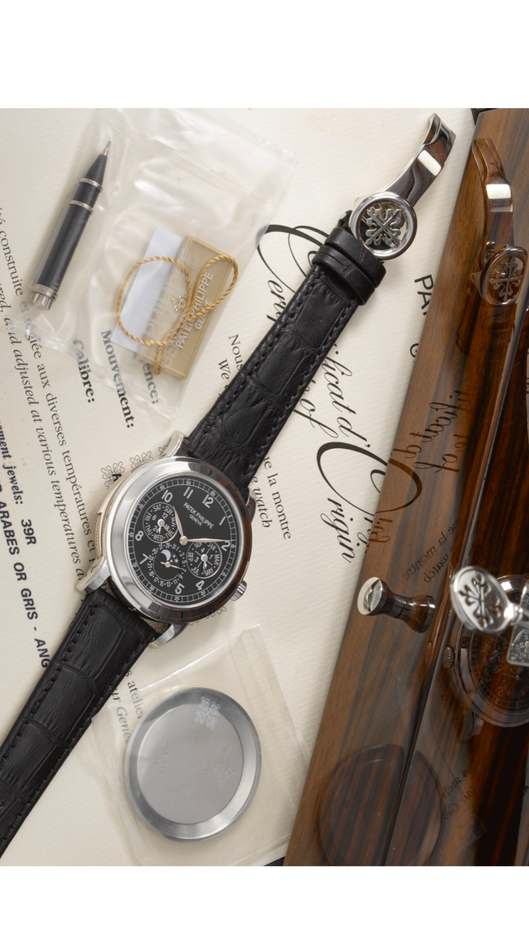 Patek Philippe Cathedral Minute Repeater Ref. 5074P-001 luxury watch with intricate dial and platinum case, detailed close-up image