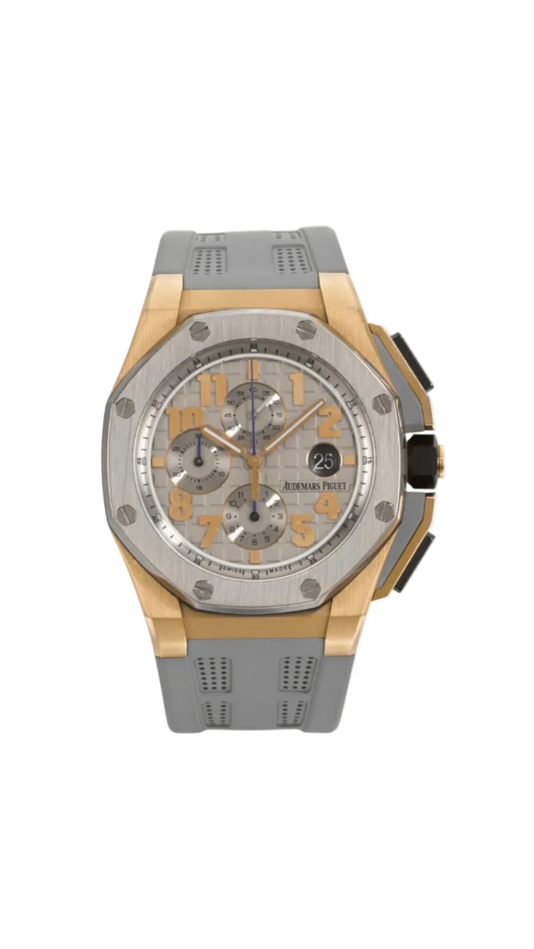 Audemars Piguet Lebron James Royal Oak Offshore watch with black dial, silver case, and sporty design.