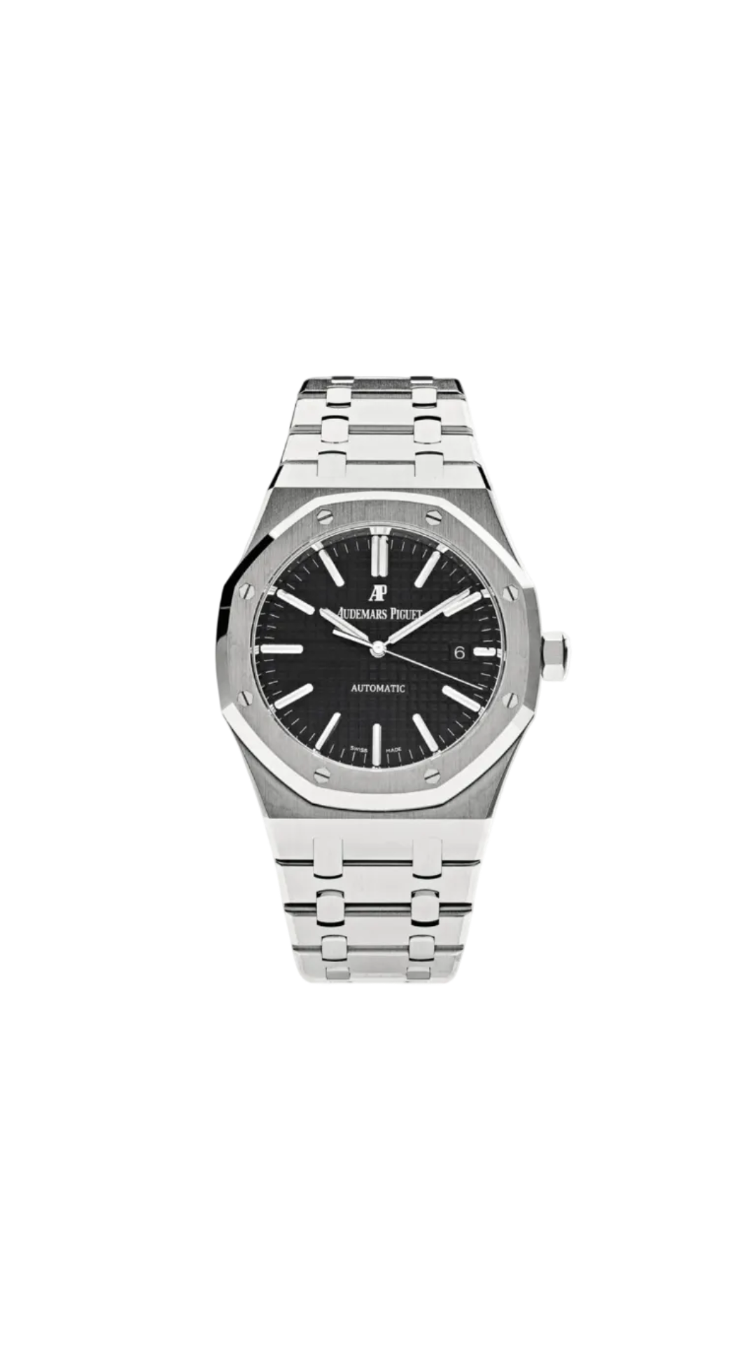 Audemars Piguet Royal Oak 15500ST.OO.1220ST.03 luxury stainless steel watch with octagonal bezel and silver dial.