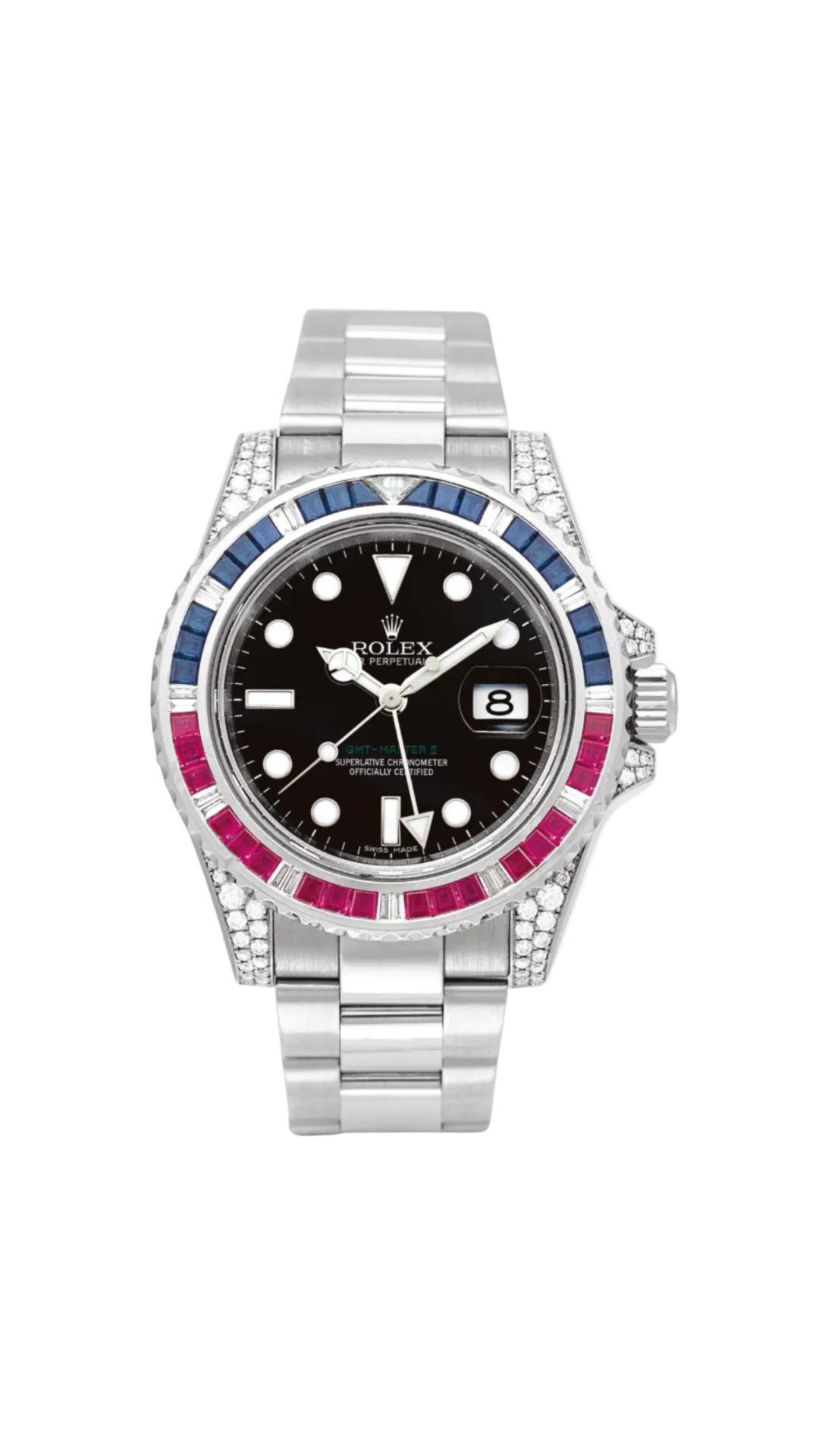 Rolex GMT-Master II White Gold Gem Set 116759SARU - HauteLuxuryWatches