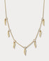 Yellow Gold & Diamond 16 Inch Flame Necklace - Ammrada
