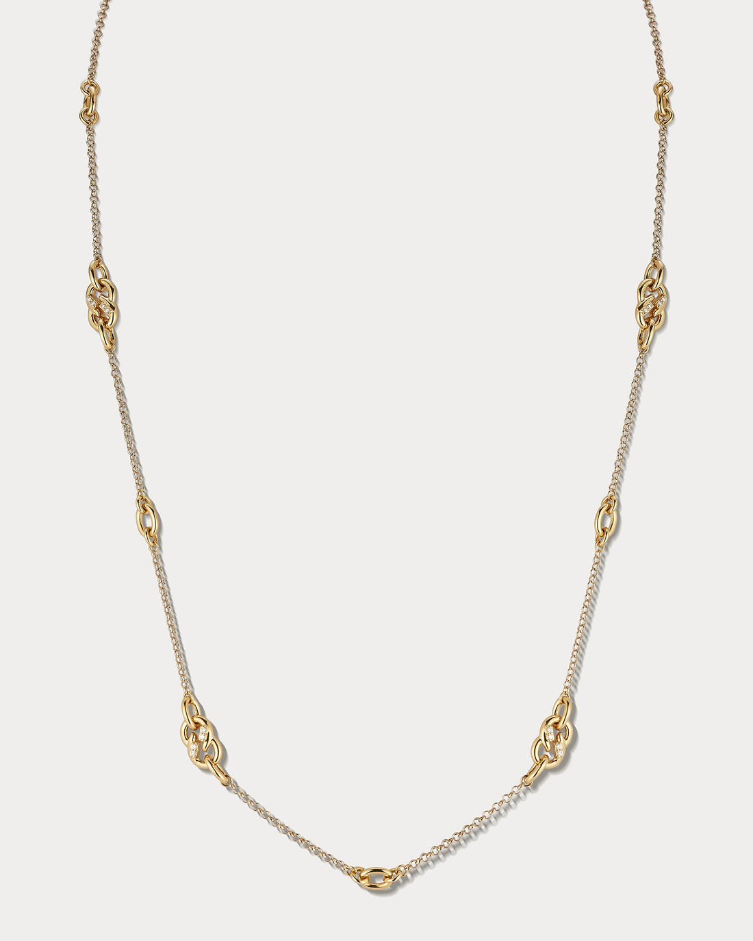 Yellow Gold & Diamond 36 Inch Infinity Necklace - Ammrada