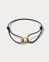 Infinity Bracelet Japanese Silk 18K Yellow Gold (Black or Red Japanese Silk) - Ammrada