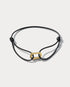 Infinity Bracelet Japanese Silk 18K Yellow Gold (Black or Red Japanese Silk) - Ammrada