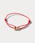 Infinity Bracelet Japanese Silk 18K Yellow Gold (Black or Red Japanese Silk) - Ammrada