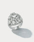 Plat Dome Cluster Ring 8 Emerald-cut GIA Certificatied 4.19ct & 72 Round Diamonds 4.92ct - Ammrada
