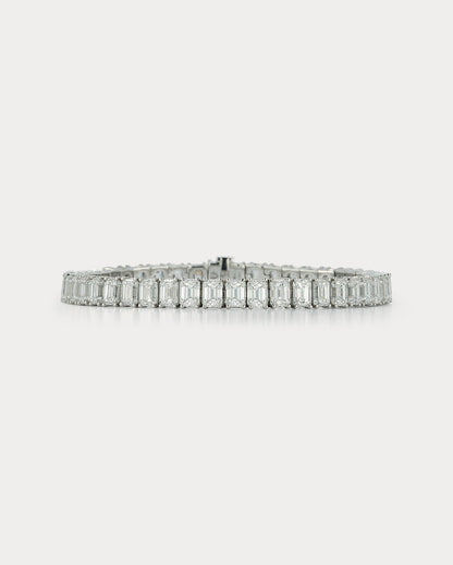 Platinum Emerald-cut Tennis Bracelet 46 Diamonds 23.04ct GIA D-F VVS-VS - Ammrada