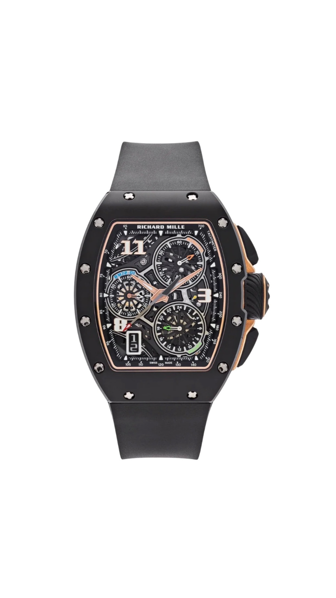 Richard Mille RM 72-01 Lifestyle In-House Chronograph Black Ceramic Rose Gold
