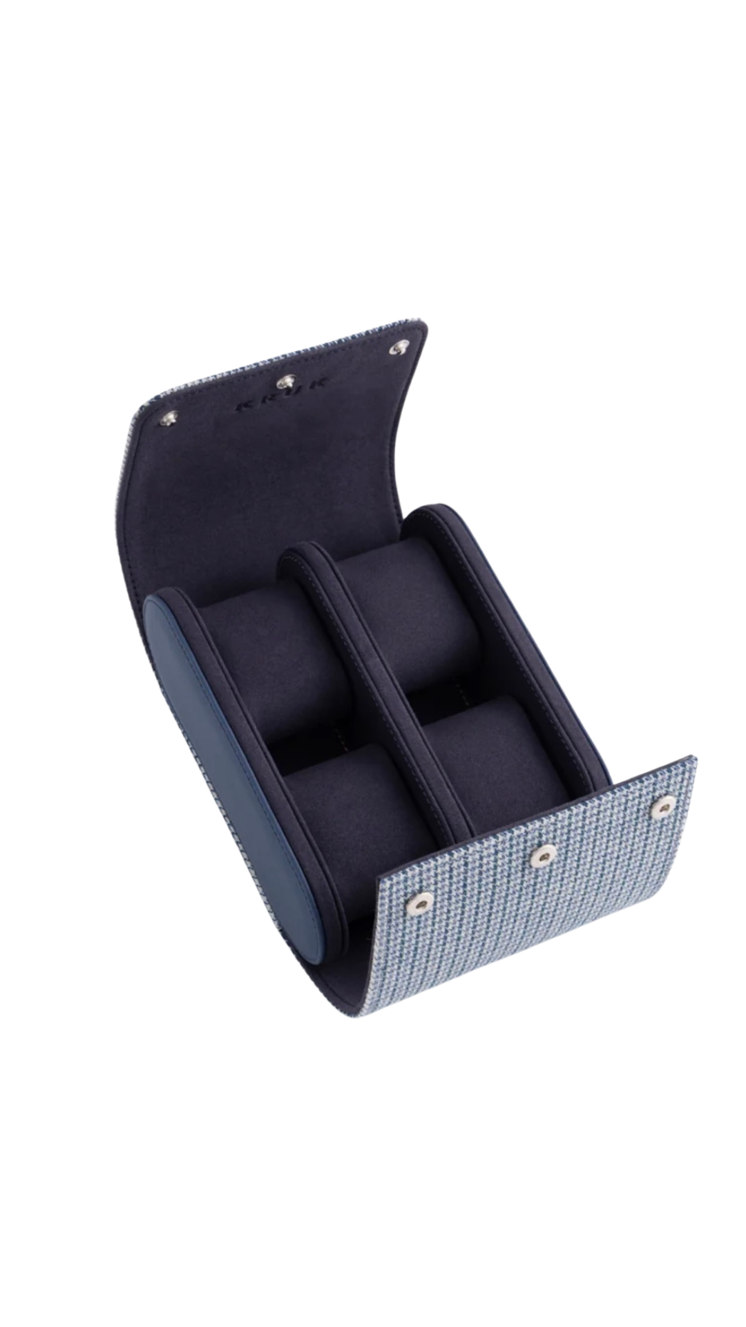 KRUK GREY/BLUE PEPITA WITH DARK BLUE INNER 4 WATCHCASE