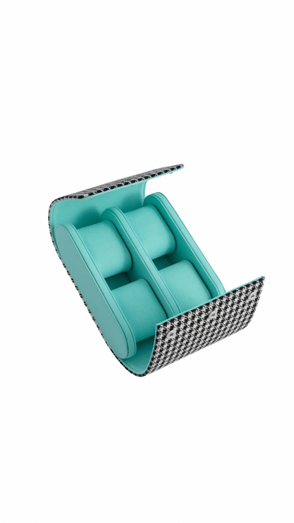 KRUK BLACK/WHITE PEPITA LE BLUE 4 WATCH CASE