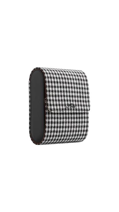 KRUK BLACK/WHITE PEPITA WITH CHOCOLATE 4-WATCH CASE