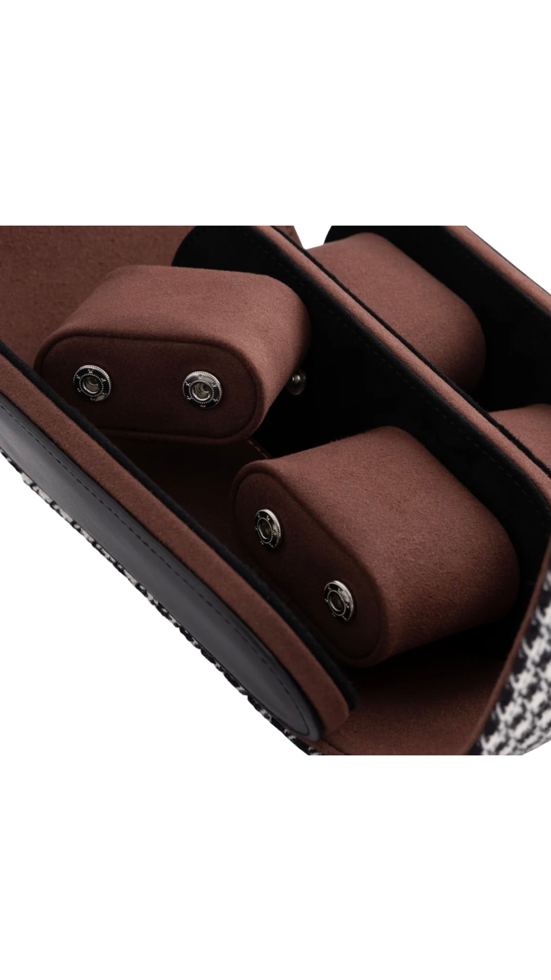 KRUK BLACK/WHITE PEPITA WITH CHOCOLATE 4-WATCH CASE