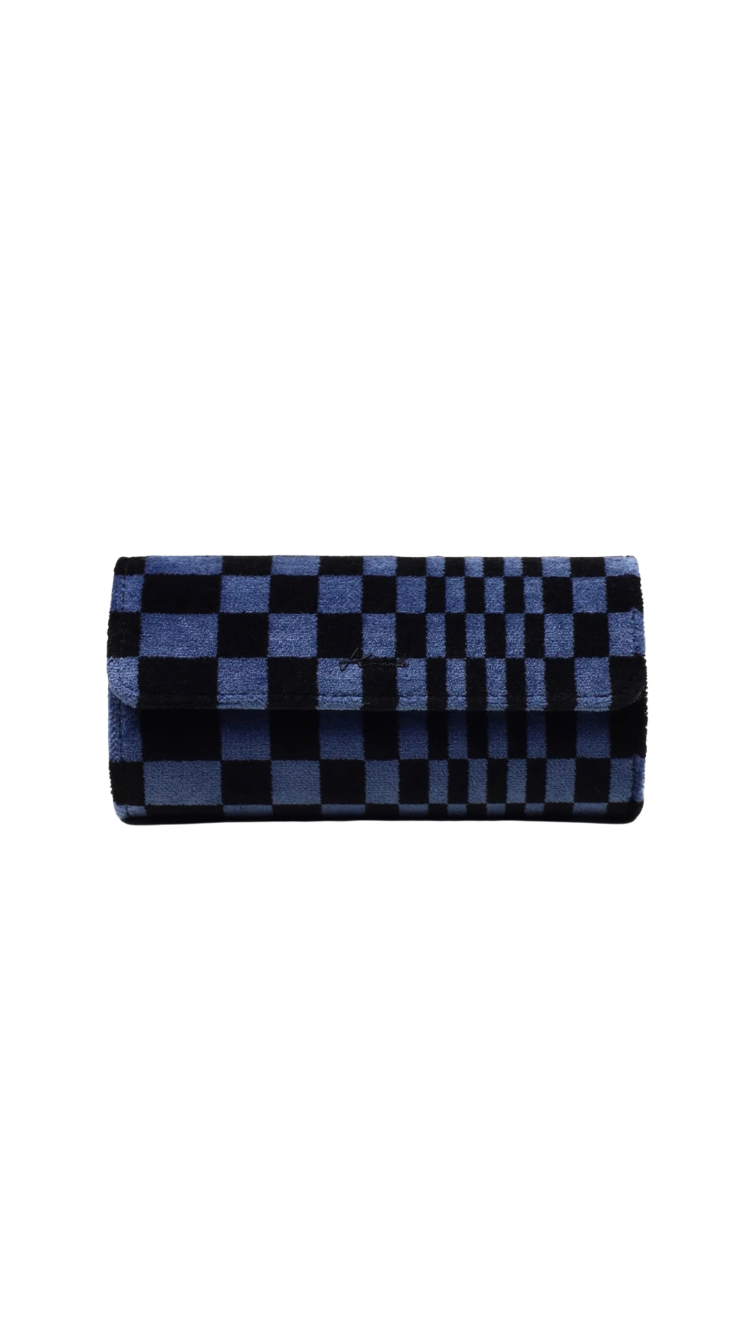 KRUK BLACK/BLUE PASHA CHECKERED 3-WATCH TRAVEL &amp; STORAGE CASE