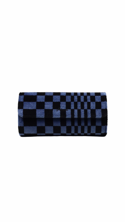 KRUK BLACK/BLUE PASHA CHECKERED 3-WATCH TRAVEL &amp; STORAGE CASE