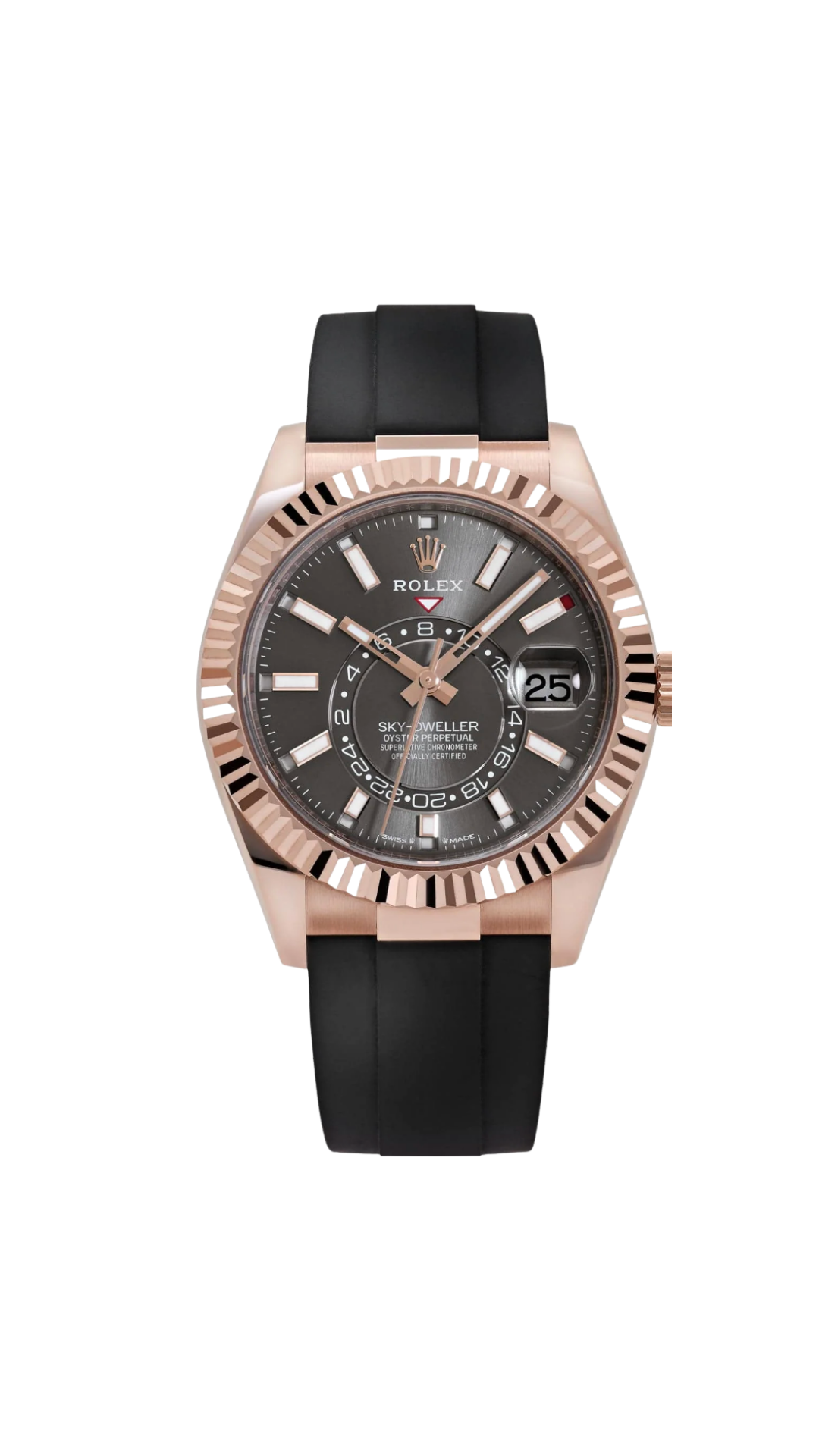 Rolex Sky-Dweller 336235 Rose Gold Slate Rhodium Dial