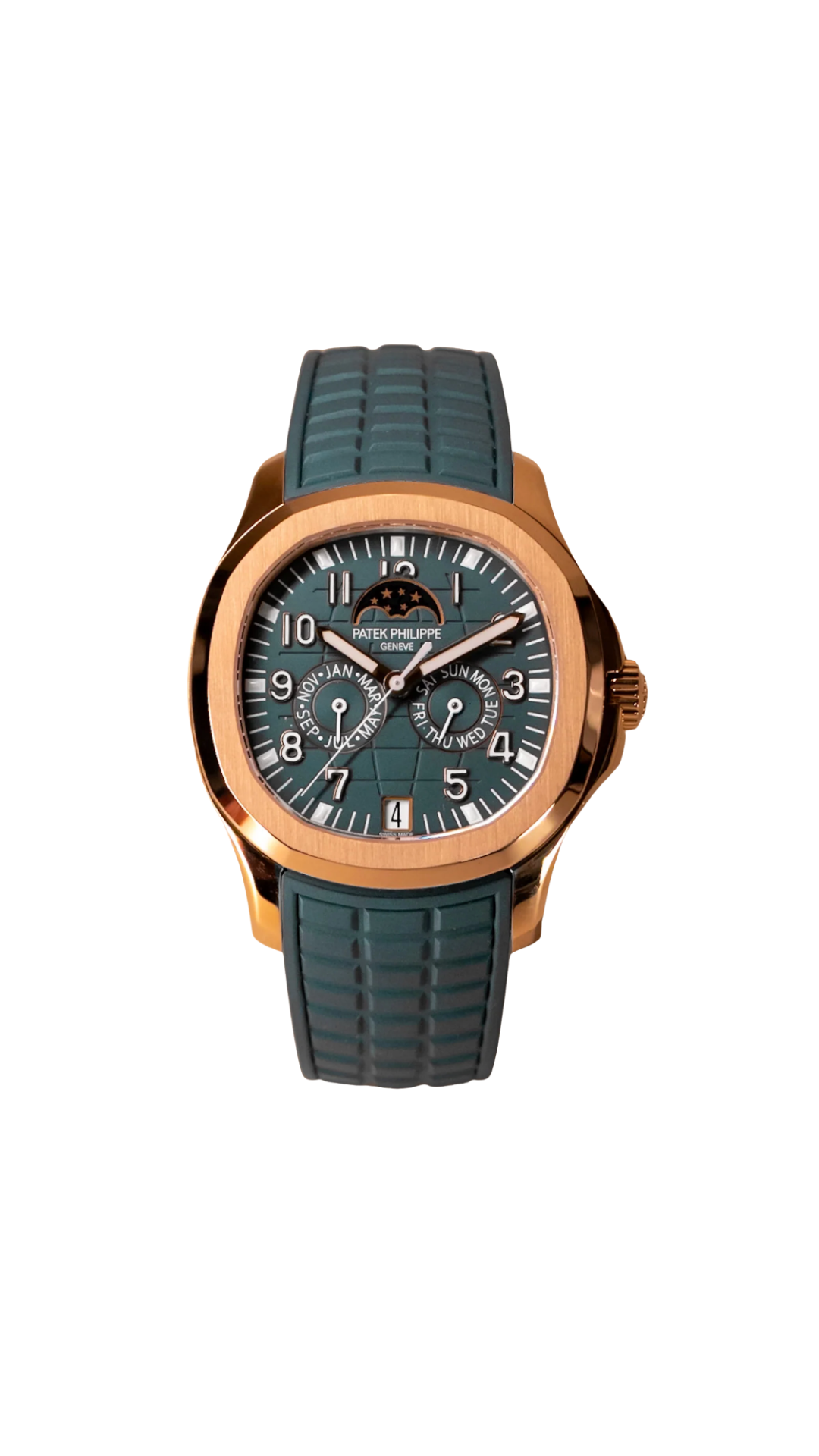 Patek Philippe Aquanaut Annual Calendar 5261R-001 luxury watch with brown strap and detailed dial, showcasing sophisticated design.