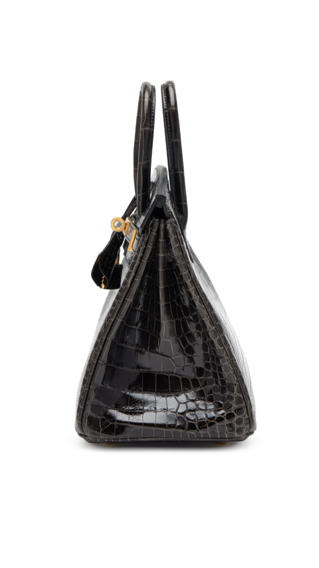 Hermès Graphite Shiny Porosus Crocodile Birkin 25 Gold Hardware